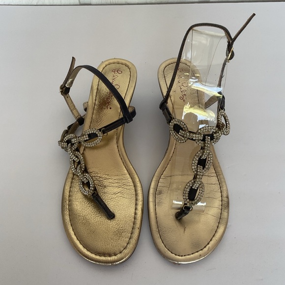 Lilly Pulitzer Shoes - Lilly Pulitzer Jeweled Wedge Sandal Size 8